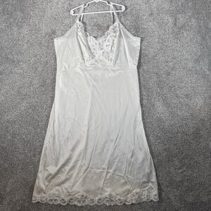 Vintage 80s 90s Slip Dress 38 Coquette Bridal Fairycore Cottagecore Grunge Lace